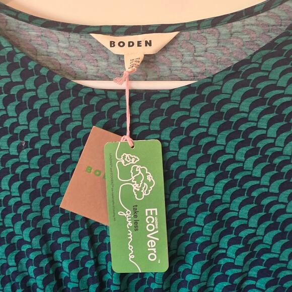 Boden Thea Long Sleeve Jersey Dress Womens Size 10 Green NEW - Picture 4 of 5